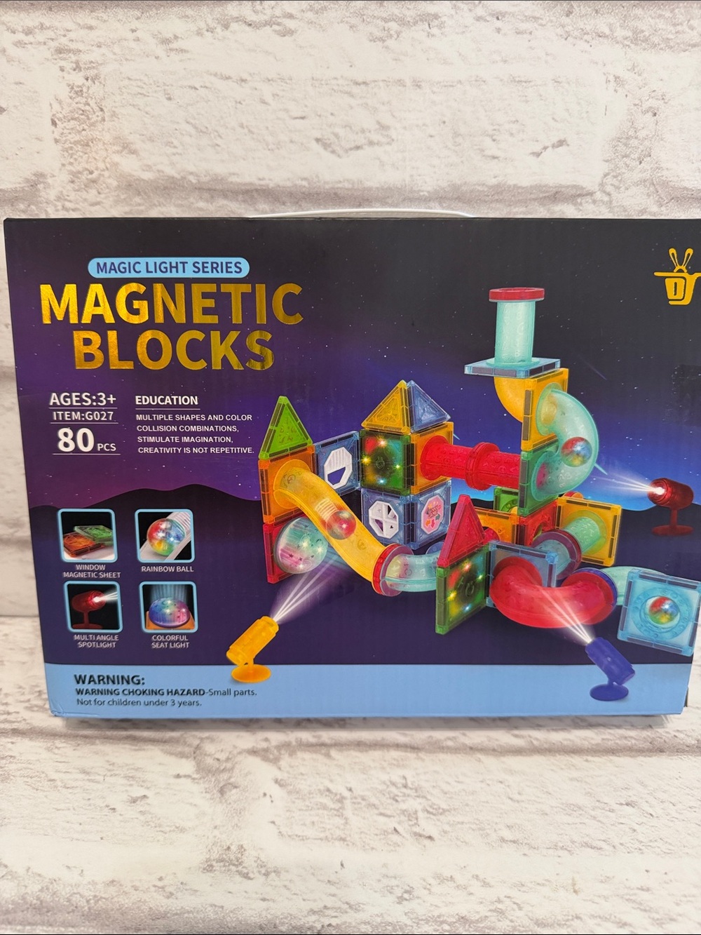 MAGNETIC BLOCKS Magic Light Series STEM Education 80 Pieces New - Open Box